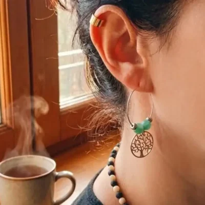 Boucles d'oreilles argent et Aventurine