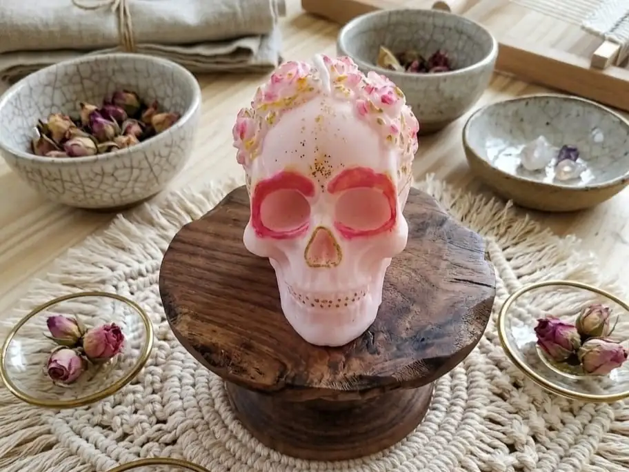 Bougie calavera ROSE