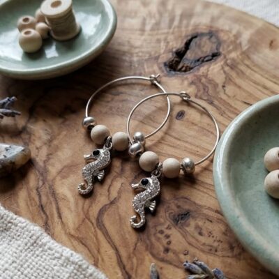 Boucles d'oreilles Argent et Bois Clair
