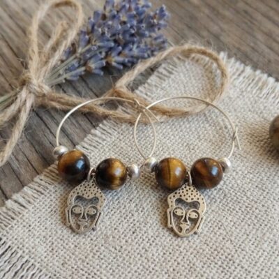 Boucles d'oreilles Argent et Œil de Tigre