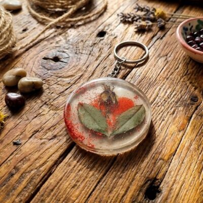 Porte Clefs Rose Rouge