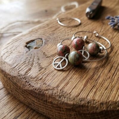 Boucles d'oreilles Argent et Unakite